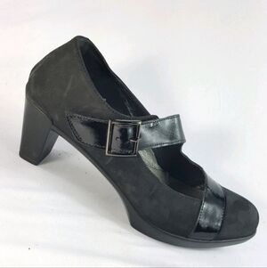Naot Mary Jane Pumps Black Suede Leather Women's 37.5 Euro, US Size 7
